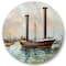 Designart - Ancient Boat Leaving The Harbor - Nautical & Coastal Metal Circle Wall Art